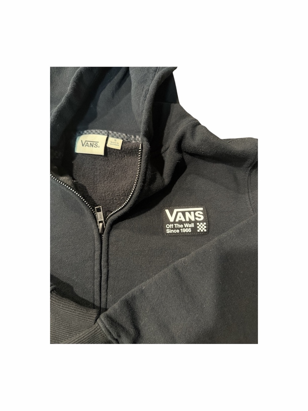 Vans Off The Wall Since 1966 Full Zip Hoodie Black Size S